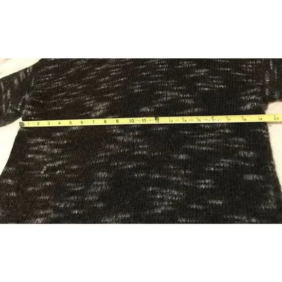 American Eagle Turtleneck Cable Knit Wool Blend Sweater Gray Size L Women Long - Picture 4 of 6